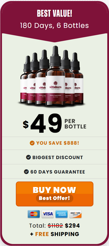 VittaBurn 6 Bottle Price